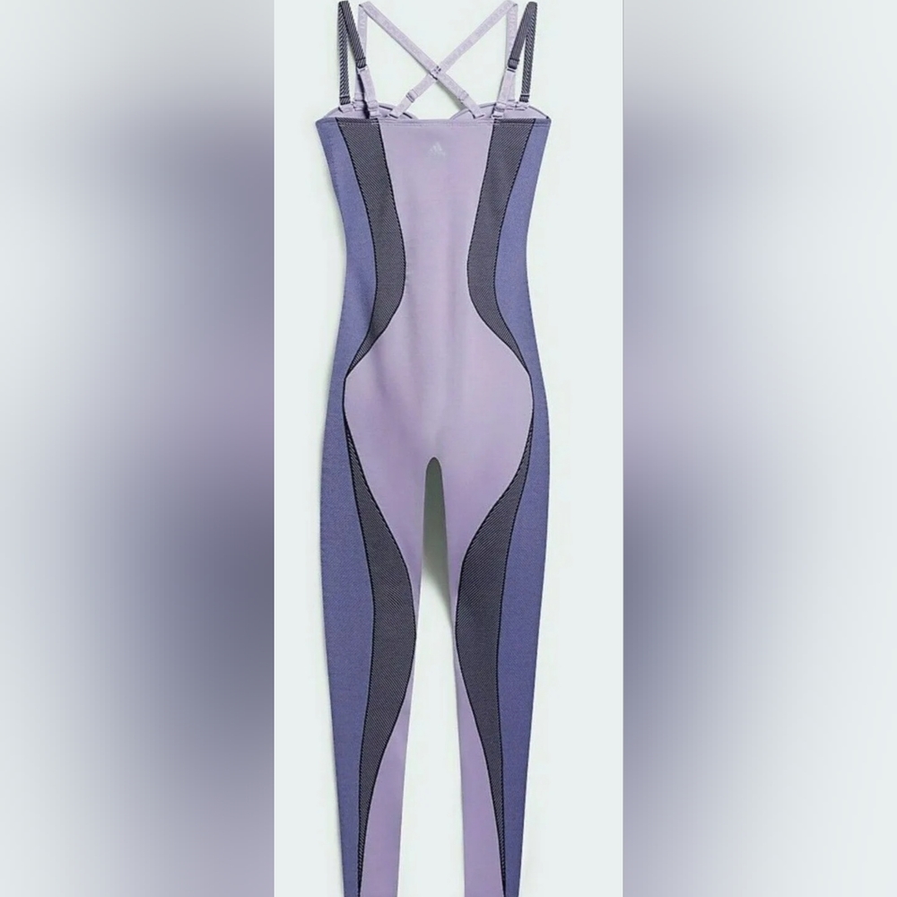 💥SOLD💥NWT Adidas x Ivy Park Knit Catsuit Purple Glow Rodeo Size Large - Picture 2 of 6